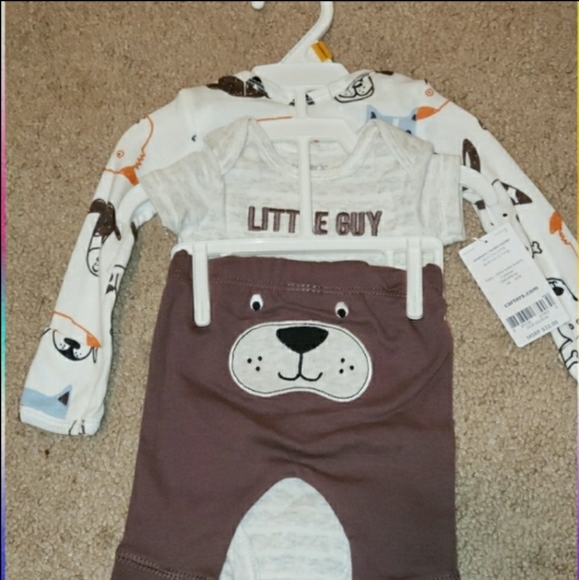 Carter's Baby Boy 3-Piece Dog Body Suit & Pants Set - Picture 4 of 6